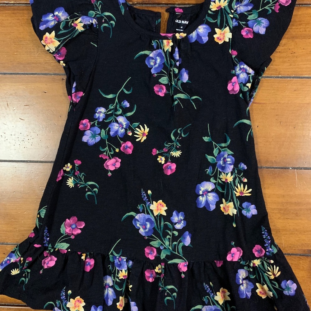 Old Navy Toddler dress black with flowers